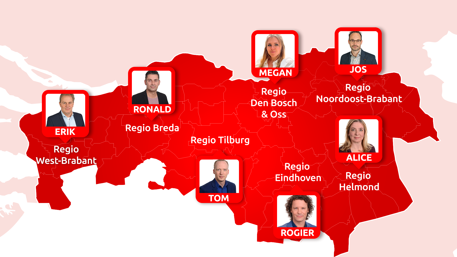 De regioverslaggevers van Omroep Brabant